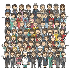 [LINEスタンプ] こんにちは！世界中の笑顔大集合
