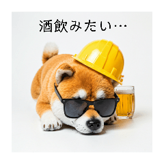 [LINEスタンプ] ぐでだる柴犬⭐酔いつぶれお正月(再販)