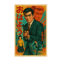 [LINEスタンプ] 60年代日本映画ポスターで英会話