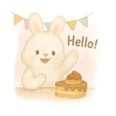 [LINEスタンプ] スイーツ×うさぎ ふんわりスタンプ