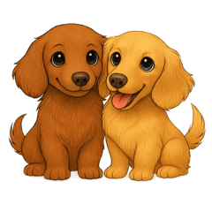 [LINEスタンプ] 仲良しダックスちゃん