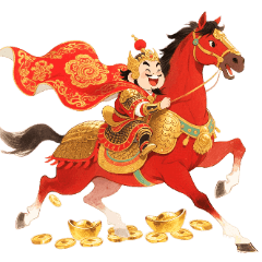 [LINEスタンプ] 富の神の燃えるような赤い馬