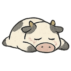 [LINEスタンプ] ムージー 無気力な牛の日常