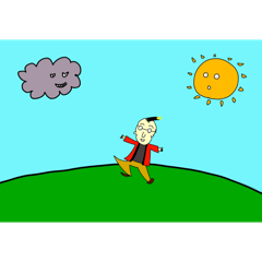 [LINEスタンプ] 『北風と太陽』ぴやし描き下ろしイラストの画像（メイン）