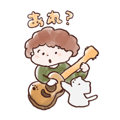 [LINEスタンプ] 少年とねこのつぶやき