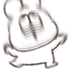 [LINEスタンプ] 芸術的に可愛い太っちょうさぎ