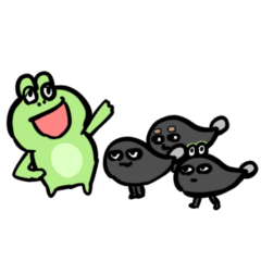 [LINEスタンプ] やつれ顔の蛙とあぁはなりたくないオタマ達