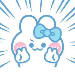 [LINEスタンプ] 元気なうしゃぎ！！ 水色