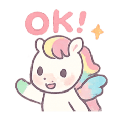 [LINEスタンプ] カラフル夢色メルヘンなユニコーンスタンプ