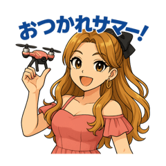 [LINEスタンプ] ドローン夏知(夏ver.)