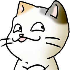 [LINEスタンプ] 強気と弱気の三毛猫