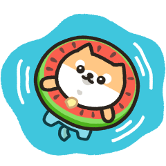 [LINEスタンプ] 柴犬たけちよの夏休み