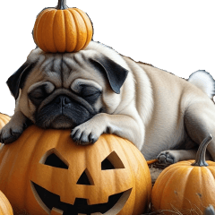 [LINEスタンプ] 飛び出す★秋を感じる・パグ犬ハロウィン