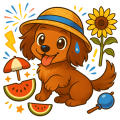 [LINEスタンプ] ダックスの暑い夏