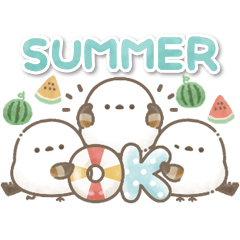 [LINEスタンプ] うごく！ちっちゃいシマエナガさんの夏。