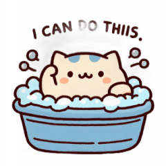 [LINEスタンプ] お風呂猫 できるよ,