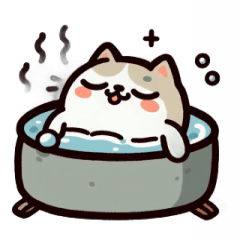 [LINEスタンプ] お風呂猫 ダラダラ中,