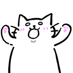 [LINEスタンプ] 白目で頑張る猫