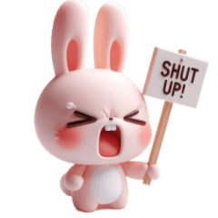 [LINEスタンプ] ピンクうさぎの対人恐怖