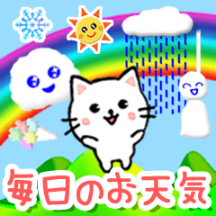 [LINEスタンプ] 毎日のお天気ねこ☆日常語 飛び出す 修正版