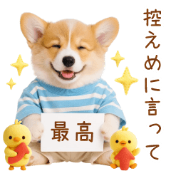 [LINEスタンプ] ポジティブな気持ちを伝えるコーギー