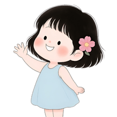 [LINEスタンプ] ミニマルな青いドレスの女の子  (NT)