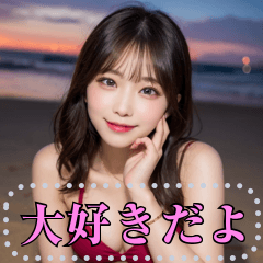 [LINEスタンプ] ロマンチック！海！水着！美女メッセージ