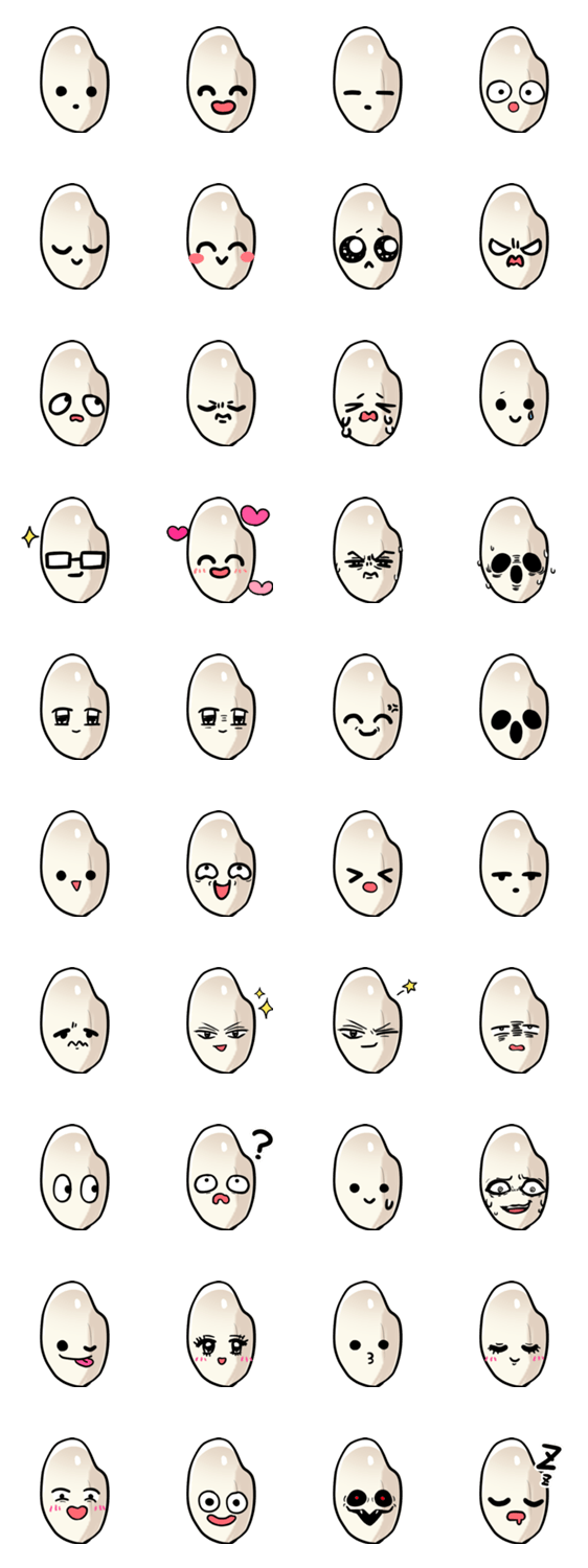 お米の表情のスタンプ詳細
