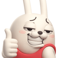 [LINEスタンプ] BIG 擦れうさぎ 3D