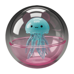 [LINEスタンプ] 青い生物カプセルトイ