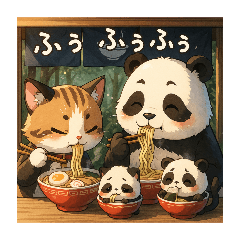 [LINEスタンプ] パンダパパとネコママとパンダちゃんの日常