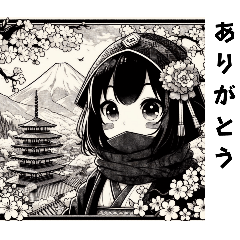 [LINEスタンプ] [ありがとう専用]くノ一 忍者2