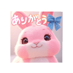 [LINEスタンプ] ピンクのうさぎさんスタンプ