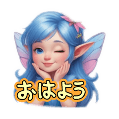 [LINEスタンプ] 水の妖精 ふわふわ挨拶スタンプ 癒し系