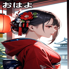 [LINEスタンプ] 着物の少女