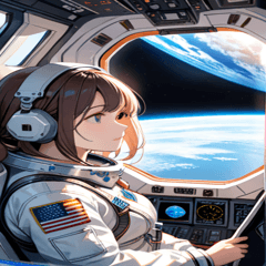 [LINEスタンプ] 宇宙飛行士の少女0
