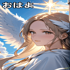 [LINEスタンプ] 白い翼の天使