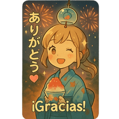 [LINEスタンプ] ゆらゆら風鈴ちゃんの夏便りスペイン語併記