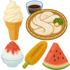 [LINEスタンプ] 食事シリーズ 夏に食べたいもの