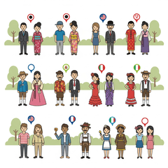 [LINEスタンプ] どこにいるの？世界の友だちパック