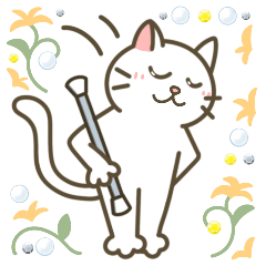 [LINEスタンプ] バトントワリング！連絡用〈白猫〉