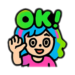 [LINEスタンプ] ポップな原宿っぽいカラーの派手なスタンプ