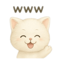 [LINEスタンプ] 白い猫シリーズ日本語