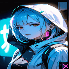 [LINEスタンプ] サイバーパンクの少女00