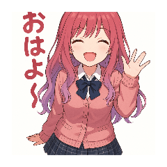 [LINEスタンプ] 美少女スタンプシリーズ（桜坂桃）の画像（メイン）