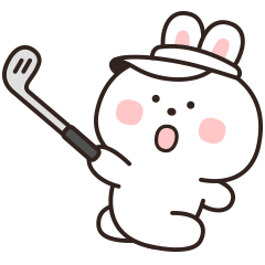 [LINEスタンプ] ぼーっとウサちゃん ゴルフ v2
