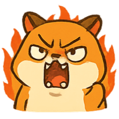 [LINEスタンプ] ムージー火のハムスター激おこでかわいい