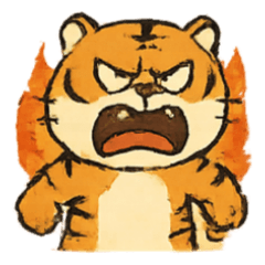 [LINEスタンプ] 怒りん坊タイガーBangrooの爆発日常