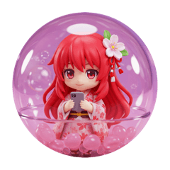 [LINEスタンプ] 赤い精霊みなみちゃんカプセルトイ