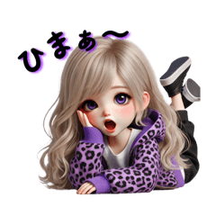 [LINEスタンプ] 紫の豹柄ver.❤️ギャルの日常(再販)